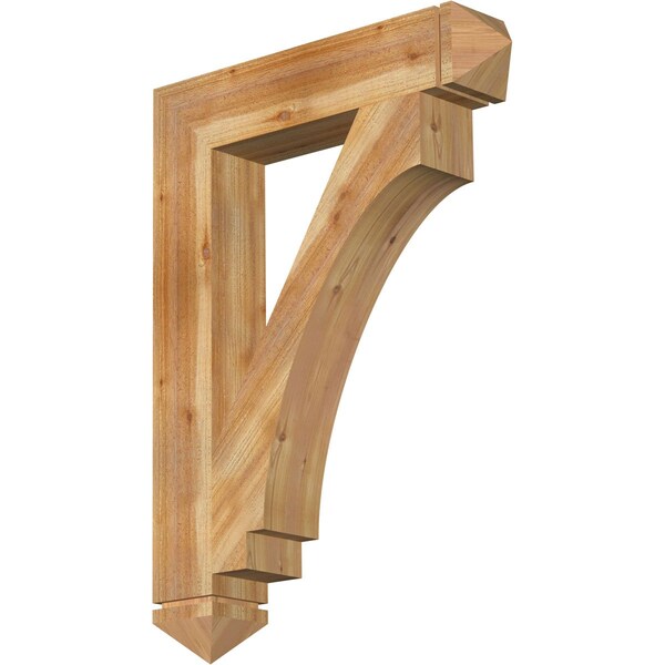 Ekena Millwork Imperial Arts & Crafts Rough Sawn Bracket, Western Red Cedar, 6"W x 32"D x 44"H BKT06X32X44IMP03RWR - main